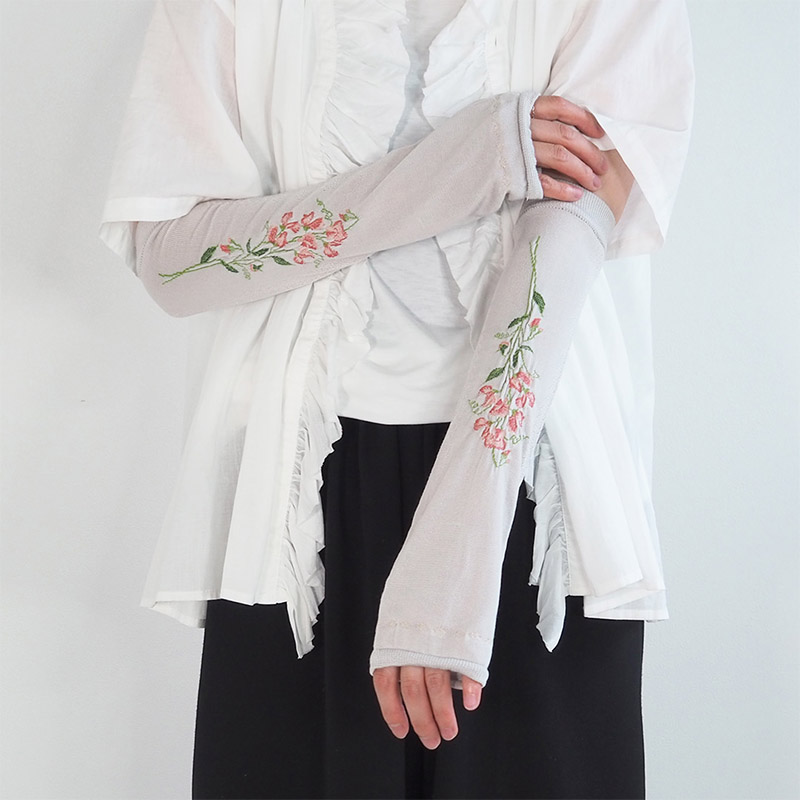 MAISON BLANCHE  おさんぽアームカバー /スイトピーSVGY 【日本製】